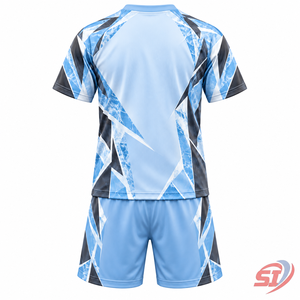 Uniforme de Fútbol Personalizado para Niños, Jersey y Pantalones Cortos Glacier Fragment, Secado Rápido, 100% Poliéster, Cuello en V, Ligero, Fabricante de Equipaciones - Product Image 2