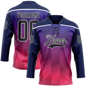 Maillot de hockey sur glace à lacets professionnel, conception personnalisée, OEM ODM - Product Image 1