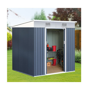 Abri de jardin extérieur <span class=keywords><strong>pour</strong></span> le rangement des vélos et des outils, abri en métal facile à assembler avec <span class=keywords><strong>porte</strong></span> verrouillable et protection UV - Product Image 1