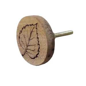 ลูกบิดทองเหลืองแบบไม้ถูมือจับลูกบิดประตูตู้อุปกรณ์เฟอร์นิเจอร์ทำมือ - Product Image 2