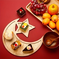 Support à dessert en bois, plateau de service pour fête de l'Eid Mubarak, décoration de table pour la présentation des aliments du Ramadan Kareem