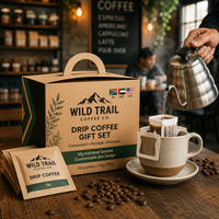 Coffrets cadeaux AT PACK personnalisés pour café, avec sachets individuels de 10 g et boîte cadeau portable imprimée pour torréfacteurs et cafés