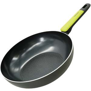 Wok de Hierro Fundido Antiadherente de 28 cm con Mango de Madera y Diseño de Panal para Cocinas de Gas e Inducción - Product Image 1