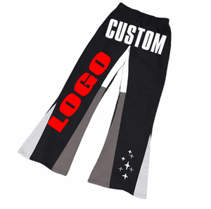 Personalizado de alta calidad suelta holgada acampanada pantalones de sudor Retro Hip Hop cremallera ácido lavado Vintage acampanados pantalones de hombre OEM - Product Image 5