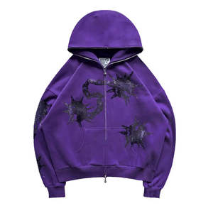 Fashion Streetwear <b>Cut</b> Edge Distressed Wholesale Hoodies Custom Design <b>Machine</b> Washable Hoodie Kangaroo Pockets Pullover - Product Image 3