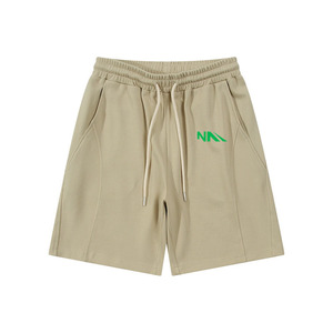 Nouveaux shorts de jogging streetwear pour hommes, couleur unie, coupe ample, taille haute, en toile, 220 g/m², coton/polyester épais, imprimés - Product Image 2