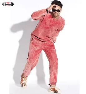 Men's Winter Black Cotton Acid Wash Custom Made High Quality Fleece Breathable Printed Hooded Regular <b>Tracksuit</b> Unique Design - Product Image 2