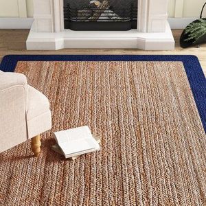 Tapis de paille en jacinthe d'eau modernes et écologiques faits à la main Décor de sol naturel élégant pour le salon et le bureau à domicile - Product Image 1