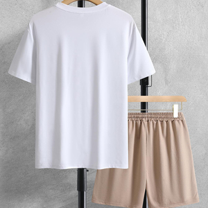 New Arrival Custom <b>Men's</b> Matching <b>Summer</b> Outfit Short Sleeve T <b>Shirt</b> and Shorts Fashionable Casual Street wear Set <b>for</b> Unisex - Product Image 2