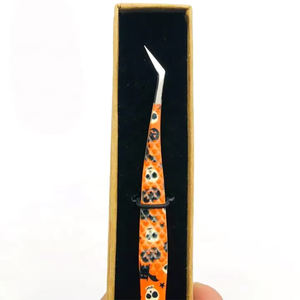 Venta al por mayor, superventas, volumen, pinzas de pestañas naranjas, pinzas de punta de fibra, embalaje personalizado, pinzas de extensión de pestañas - Product Image 3