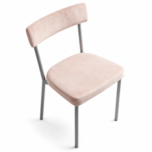 <strong>Blush</strong> <strong>Pink</strong> Velvet <strong>Dining</strong> <strong>Chair</strong> Upholstered With Metal Legs Modern Restaurant Home Kitchen Comfortable Accent Seating Dowell - Product Image 1