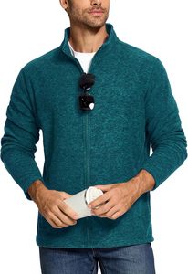 Solid Color Zippered Oversized Men's Jacket Full Zip Lightweight Jacket Casual Soft Warm Coats with Pockets - Product Image 2