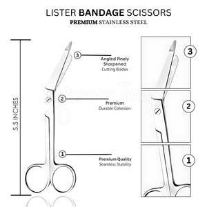 Ciseaux chirurgicaux à pointe incurvée pour les procédures de laboratoire de coupe médicale précises et les applications cliniques - Product Image 2
