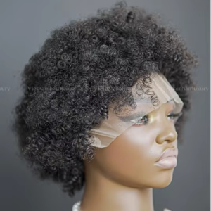 Cabello humano real de Vietnam Factory 8-32 pulgadas Remy Virgin Hair Spring Curly Lace Front Peluca con trama única de color natural - Product Image 1