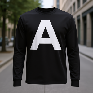 T-shirt à manches longues avec lettre A en majuscule, valeur promotionnelle - Product Image 3