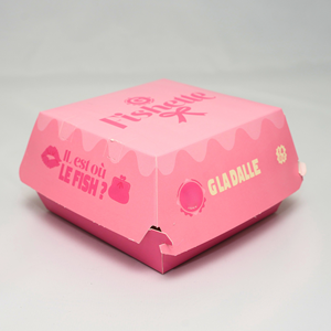 Boîte alimentaire pliable en papier kraft avec poignée, imprimée sur mesure et enduite UV, pour emballage jetable à emporter (sandwichs, sushis, pain) - Product Image 5