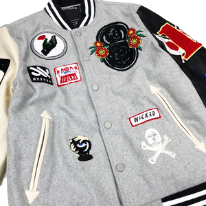 Chaqueta universitaria de calidad superior personalizada al por mayor con mangas de piel de alta calidad chaqueta de invierno de tendencia corporal de lana - Product Image 4