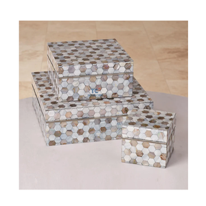 Regalo de Ramadán, Decoración Moderna y Única para el Hogar, Frascos Acrílicos, Caja de Regalo de Madera con Madreperla para Postres y Joyas - Product Image 2