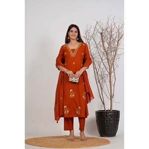 Casual Cotton Embroidered Kurta Set - Product Image 1