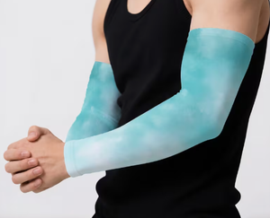 Manchons de bras personnalisés en soie glacée pour hommes, protection UV UPF50+, rafraîchissants, avec trou pour le pouce, pour le sport, le gaming et le fitness - Product Image 4