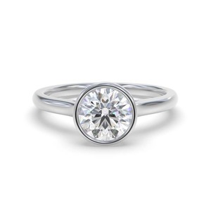 Anillo de compromiso clásico con bisel redondo, diamante cultivado en laboratorio de 0.30 ct en platino, anillo de compromiso nupcial - Product Image 2