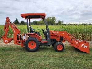 รถแทรกเตอร์4WD ล้อ L4508สำหรับ Kubota รถแทรกเตอร์มีปั๊มเครื่องยนต์และกระปุกเกียร์เป็นส่วนประกอบหลัก - Product Image 4
