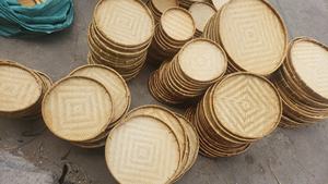 Wholesale Vietnamese Large Flat Round <b>Bamboo</b> Winnowing <b>Basket</b> Light Fabric Storage Organizer for Kitchen for Organization - Product Image 4