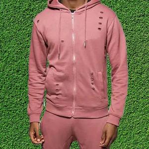 Latest Design <b>Men's</b> Distressed Tracksuit High Quality 100% Cotton Quick Dry Breathable Design for Adults Distressed Tracksuits - Product Image 3