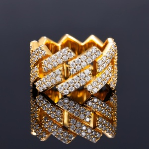 สายรัดสไตล์คิวบาของผู้ชายและผู้หญิงดีไซน์ฮิปฮอปประกายเพชรโมอิส925เงินสเตอริงประดับเพชรอัญมณีสำหรับทุกเพศ - Product Image 4