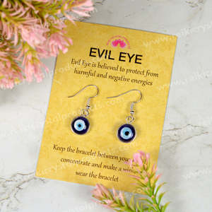 Boucles d'oreilles Evil Eye en alliage de zinc argenté pour la protection - Product Image 3