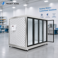 Cámara Frigorífica Comercial Automática Personalizada Directa de Fábrica con Motor y Puertas de Vidrio, Congelador de Exhibición para Comercio Minorista CE
