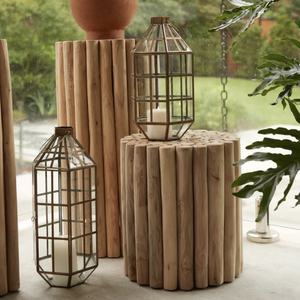 Elegante oro deslustre hierro Metal Navidad estrella forma hecho a mano candelabro titular hogar decorativo MESA CENTRO DE MESA linternas - Product Image 3