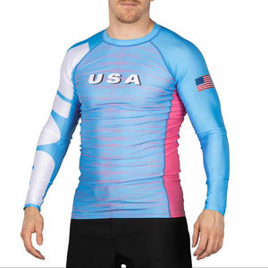 Camisetas de Jiu Jitsu Lisas al por Mayor de Alta Calidad con Logotipo Personalizado, Camisetas Deportivas de Manga Corta Estampadas para Hombre, Rashguard de MMA para Hombre - Product Image 1