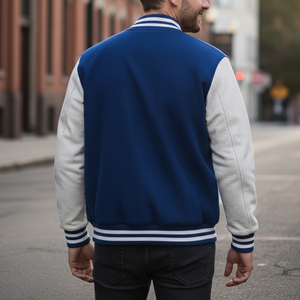 Veste universitaire de qualité supérieure, nouvelle arrivée 2025, col en V, style streetwear, 100% coton laine, veste d'hiver pour homme - Product Image 2