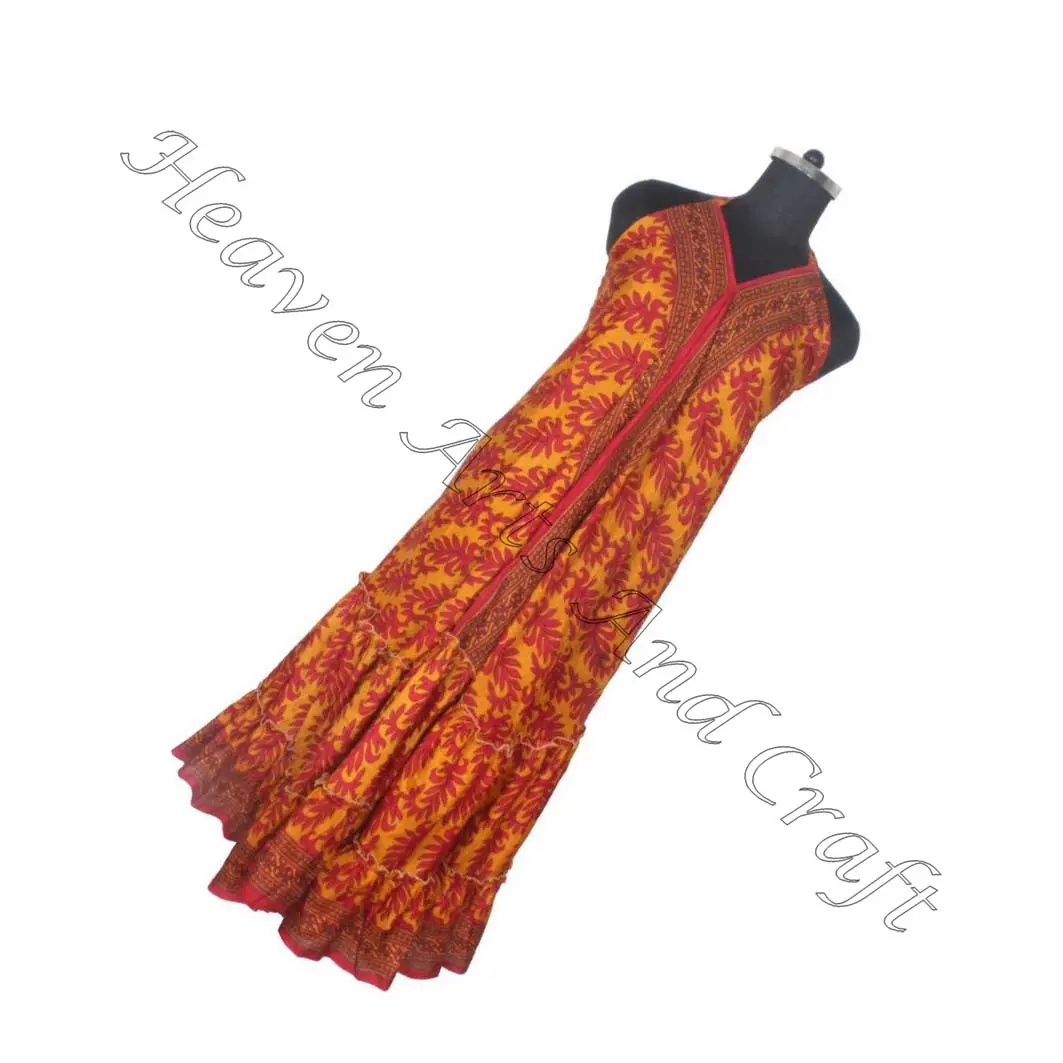 Hint 2023 son Vintage stil Vintage ipek kumaş elbise bayanlar için çok renkli elbise moda stil ipek ve sari elbise