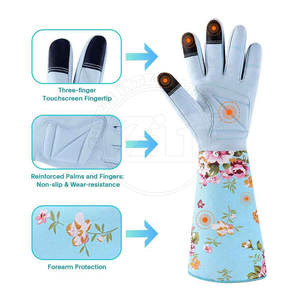 ถุงมือทำสวนหนังคุณภาพดีเยี่ยม ทนทาน อุปกรณ์นิรภัย ป้องกันการบาด กันน้ำ ขนาด 14 นิ้ว - Product Image 3