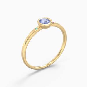 Bague en pierre de tanzanite bande minimaliste plaqué or 18 carats femmes alliance bague de fiançailles bijoux fins en gros - Product Image 2