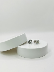 Clous en diamant de laboratoire certifiés GIA, pureté VS1, 4,00 carats, or blanc 14 carats, minimalistes, unisexes, pour mariage, fiançailles, fête, anniversaire, cadeau - Product Image 4