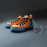 Llavero de PVC personalizado con diseño de zapatilla 3D, mini llavero de lona, bonito regalo promocional de dibujos animados, colgante de goma suave para bolso, recuerdo deportivo