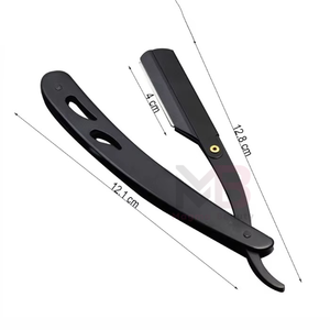 Navaja de Barbero Profesional Plegable Recta con Mango de Plástico, Hojas de Acero Inoxidable Antiácido de un Solo Filo - Product Image 3