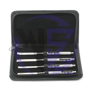 Ensemble de 4 ciseaux chirurgicaux dentaires, ostéotomes pour le fendage et l'élargissement des alvéoles osseuses pour implants, étui zippé - Product Image 1