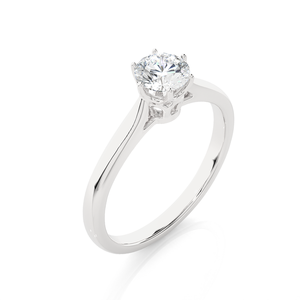 1 Carat Round Moissanite <b>Solitaire</b> Engagement <b>Ring</b> in <b>Silver</b> Elegant and Durable Jewelry Piece - Product Image 2