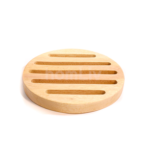 OEM Natural Eco Friendly Dorota Teak <b>Round</b> Pad Sustainable Food Safe No Paint and Varnish Halal Customized Kitchen - Product Image 3