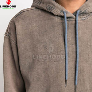 Meilleure vente de sweats à capuche délavés à l'acide pour hommes nouveau design 100% coton basique d'hiver en coton mélangé bas quantité minimale de commande - Product Image 5
