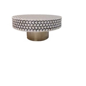 Vente exclusive indienne Table basse incrustée de vadrouille en os de style moderne meubles noirs et blancs de qualité standard pour la maison et le mariage - Product Image 4