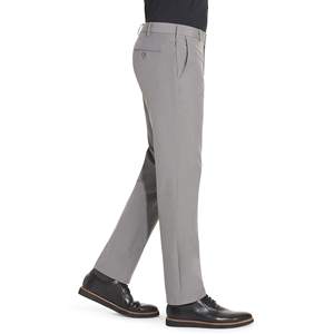 Pantalones informales de corte clásico para hombre, tela ligera con cierre de cremallera y diseño de pierna recta para ropa de trabajo formal - Product Image 4
