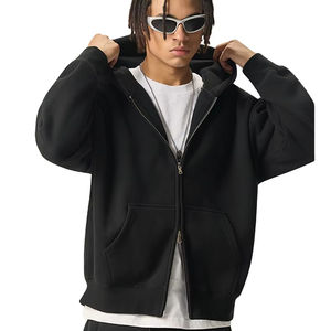 Sudadera con Capucha Extra Grande de Algodón 100%, Estilo Hip-hop, con Cierre, para Hombre - Product Image 1