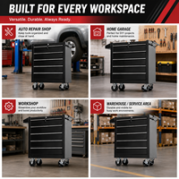 Coffre à outils métallique portable de qualité supérieure à 5 tiroirs verrouillables pour atelier de réparation automobile, garage, atelier industriel