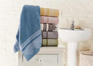 Ensemble de serviettes de bain et de toilette en coton biologique mélangé jacquard, doux, séchage rapide, tissé, écologique, couleur unie, rectangulaire - Product Image 2