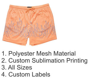 Short de plage athlétique en maille à séchage rapide pour hommes, personnalisé, vente en gros, broderie par sublimation avec poches élastiques à la taille, ensembles de style - Product Image 5